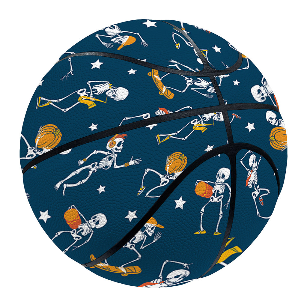Funny Skeleton Party Pattern Print Basketball