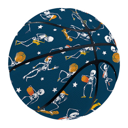 Funny Skeleton Party Pattern Print Basketball