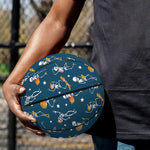 Funny Skeleton Party Pattern Print Basketball