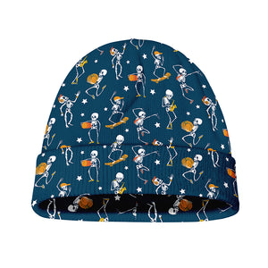 Funny Skeleton Party Pattern Print Beanie