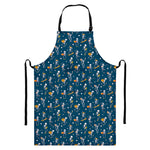 Funny Skeleton Party Pattern Print Bib Apron With Pocket