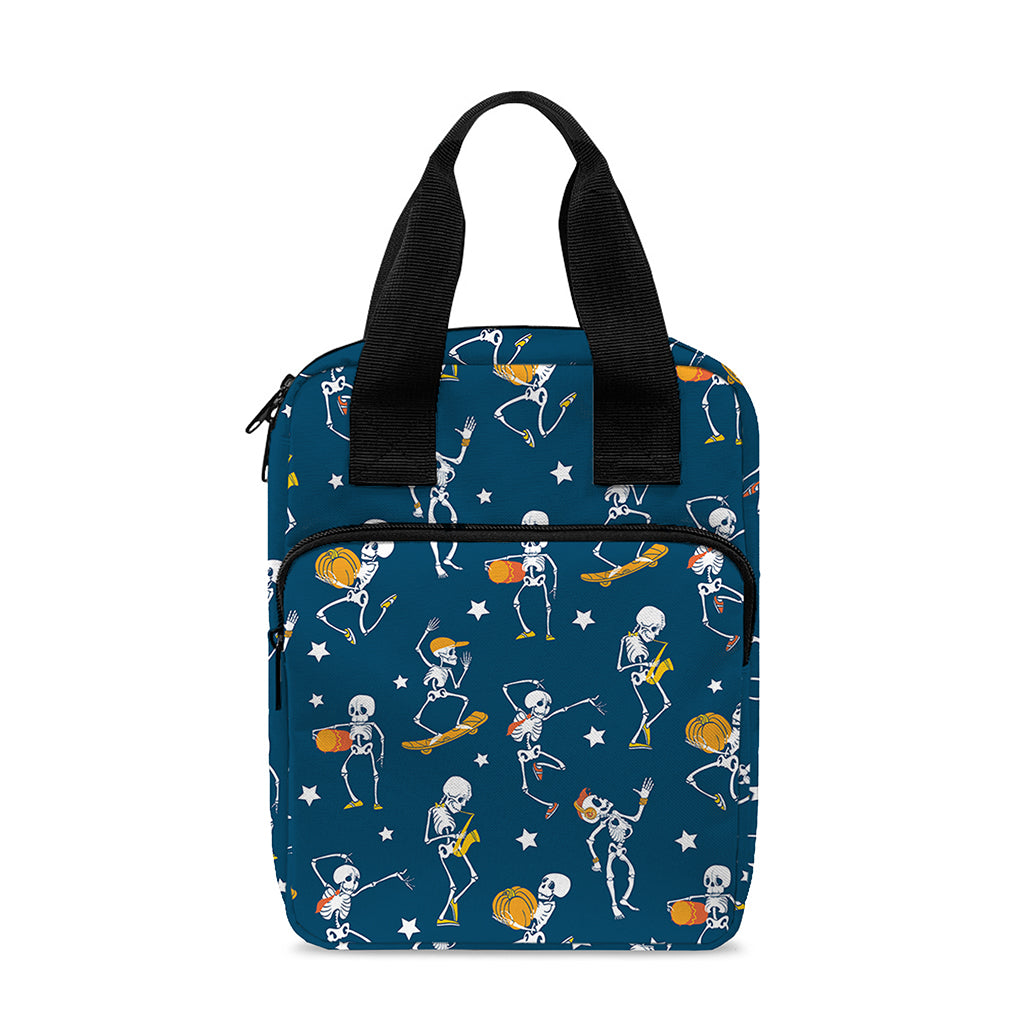 Funny Skeleton Party Pattern Print Bible Tote Bag