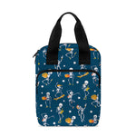 Funny Skeleton Party Pattern Print Bible Tote Bag