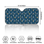 Funny Skeleton Party Pattern Print Car Windshield Sun Shade