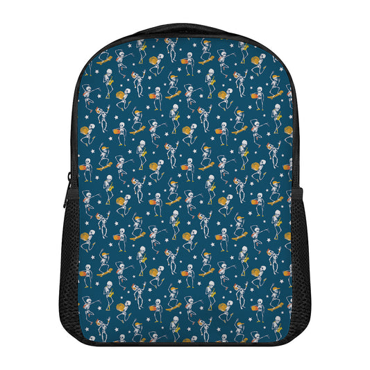 Funny Skeleton Party Pattern Print Casual Backpack