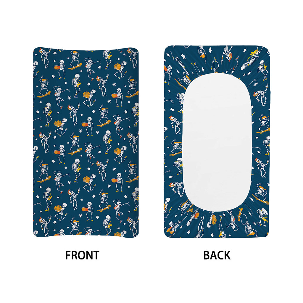 Funny Skeleton Party Pattern Print Changing Pad Cover