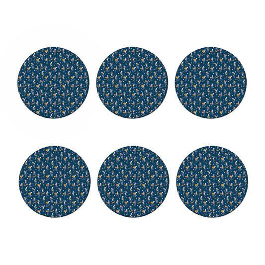 Funny Skeleton Party Pattern Print Coaster Set