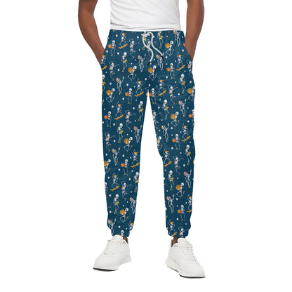 Funny Skeleton Party Pattern Print Cotton Pants