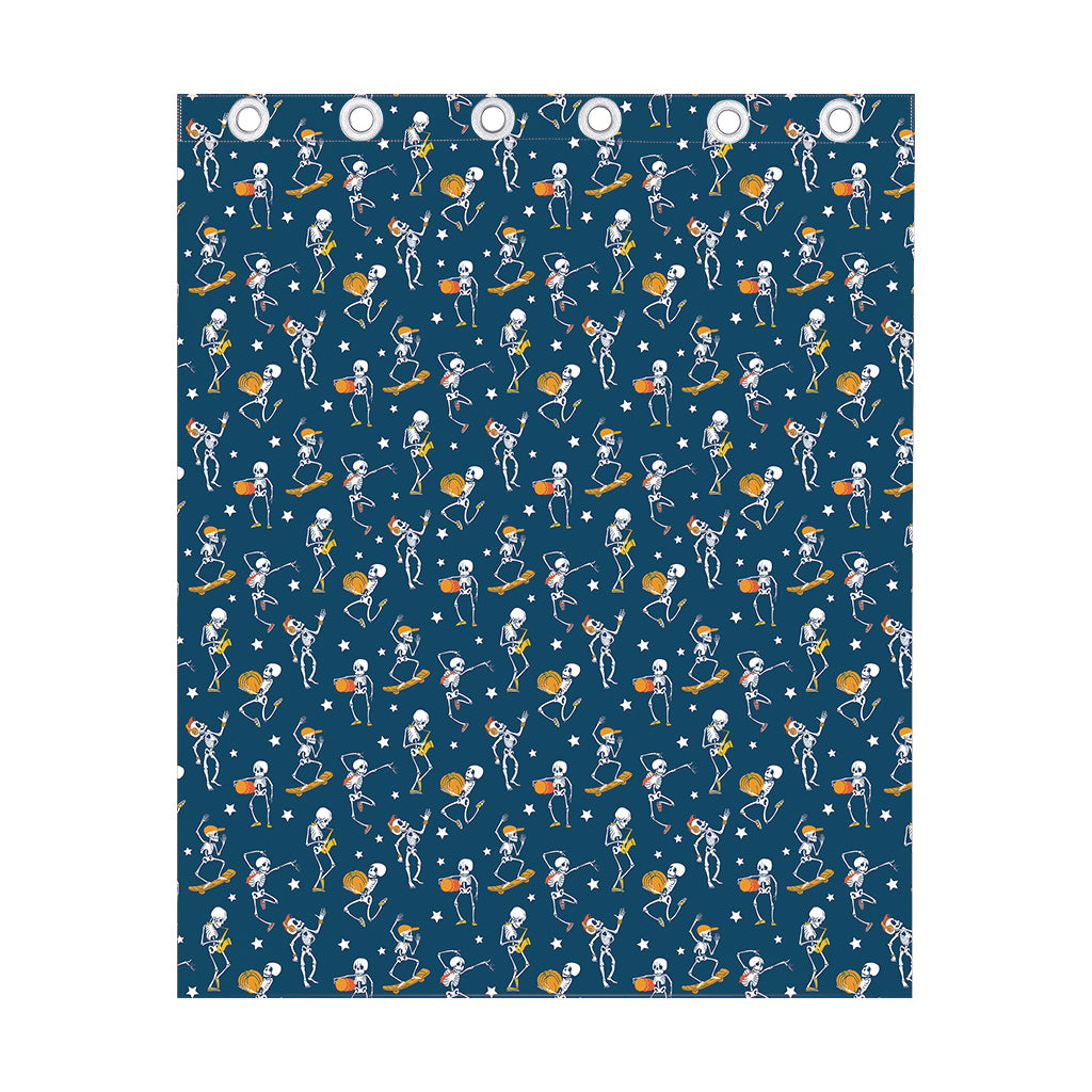 Funny Skeleton Party Pattern Print Curtain