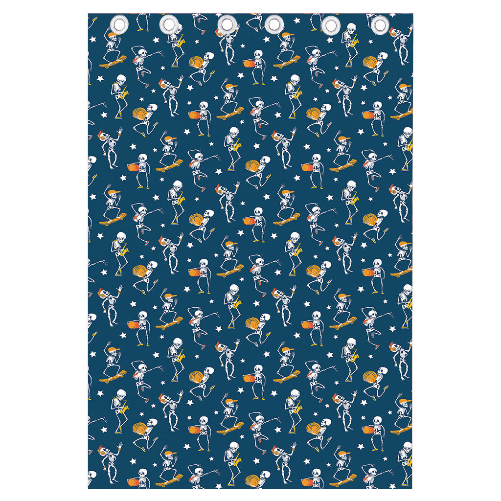 Funny Skeleton Party Pattern Print Curtain