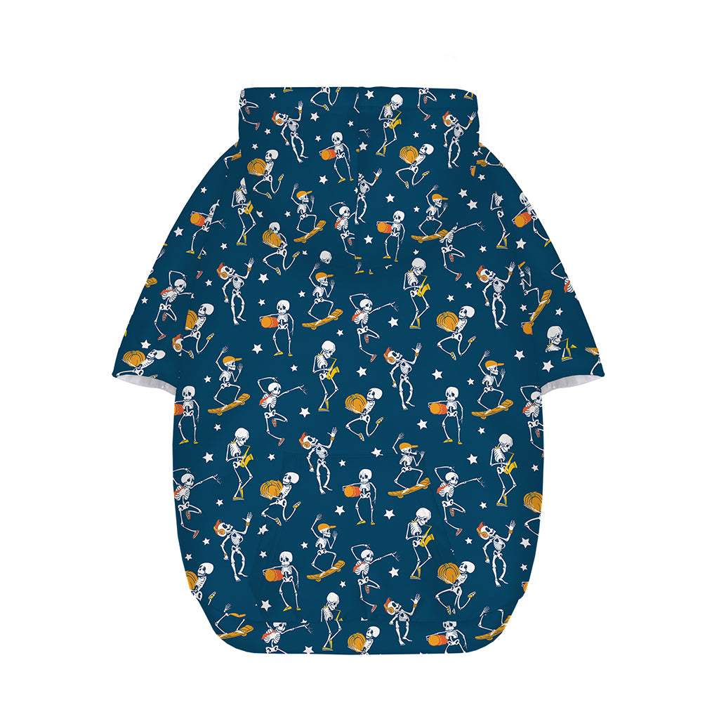 Funny Skeleton Party Pattern Print Dog Zip Up Hoodie