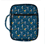 Funny Skeleton Party Pattern Print Front Pocket Bible Bag