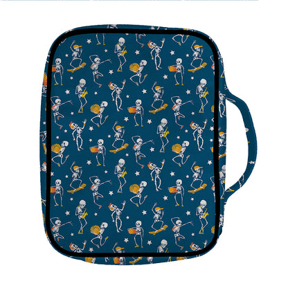 Funny Skeleton Party Pattern Print Front Pocket Bible Bag