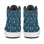 Funny Skeleton Party Pattern Print High Top Leather Sneakers