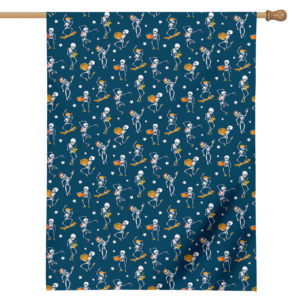 Funny Skeleton Party Pattern Print House Flag