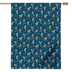 Funny Skeleton Party Pattern Print House Flag