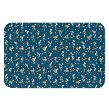 Funny Skeleton Party Pattern Print Indoor Door Mat