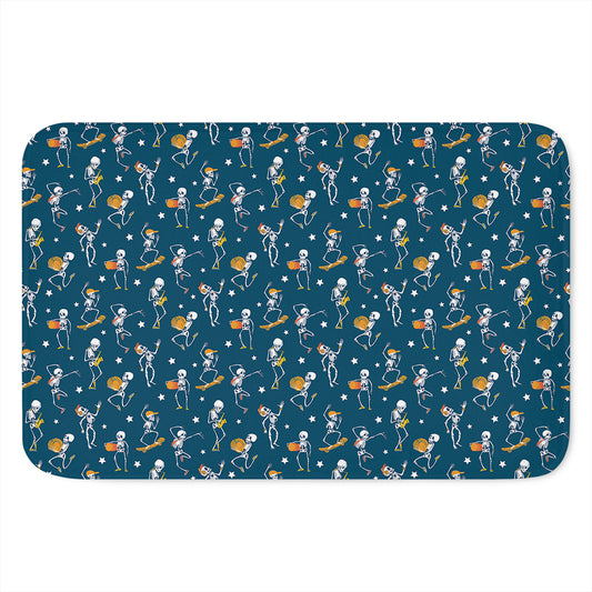 Funny Skeleton Party Pattern Print Indoor Door Mat