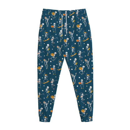 Funny Skeleton Party Pattern Print Jogger Pants