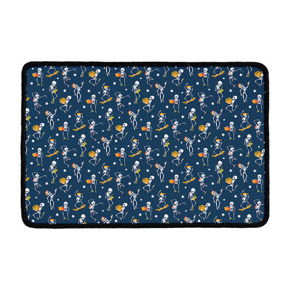 Funny Skeleton Party Pattern Print Kitchen Mat