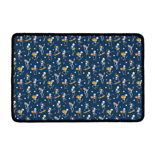 Funny Skeleton Party Pattern Print Kitchen Mat