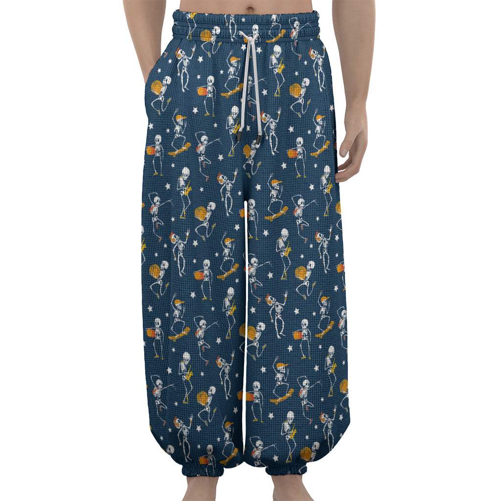 Funny Skeleton Party Pattern Print Lantern Pants