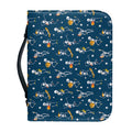 Funny Skeleton Party Pattern Print Leather Bible Cover