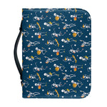 Funny Skeleton Party Pattern Print Leather Bible Cover