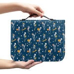 Funny Skeleton Party Pattern Print Leather Bible Cover