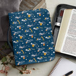 Funny Skeleton Party Pattern Print Leather Bible Cover