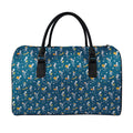 Funny Skeleton Party Pattern Print Leather Duffel Bag