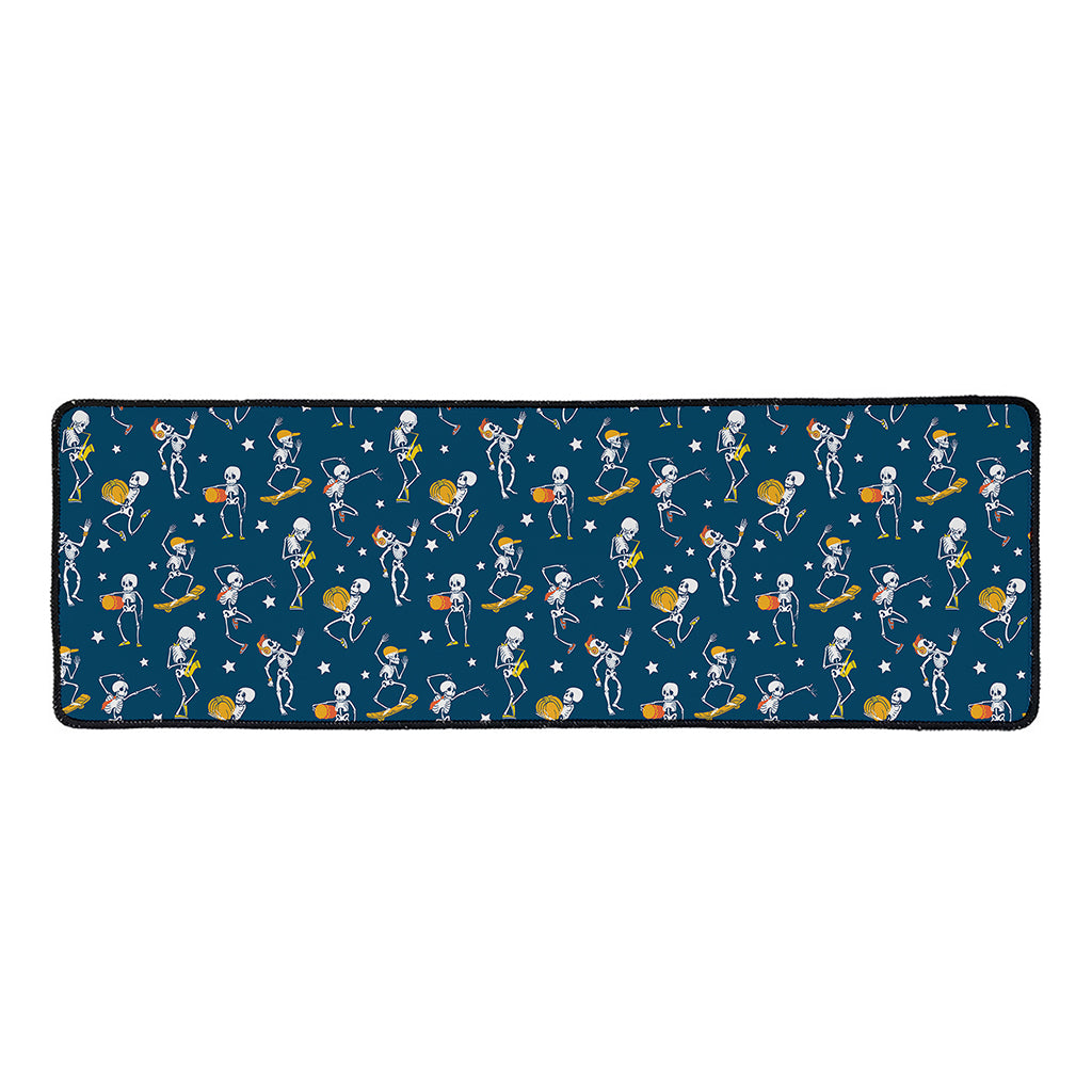 Funny Skeleton Party Pattern Print Long Kitchen Mat