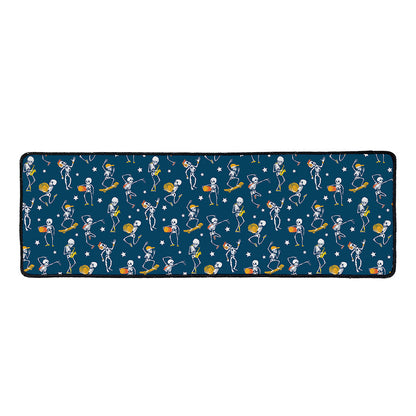 Funny Skeleton Party Pattern Print Long Kitchen Mat
