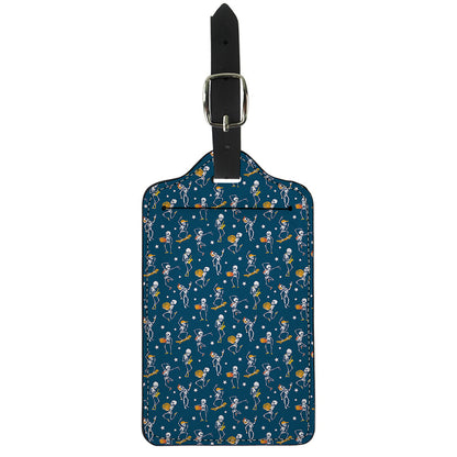 Funny Skeleton Party Pattern Print Luggage Tag