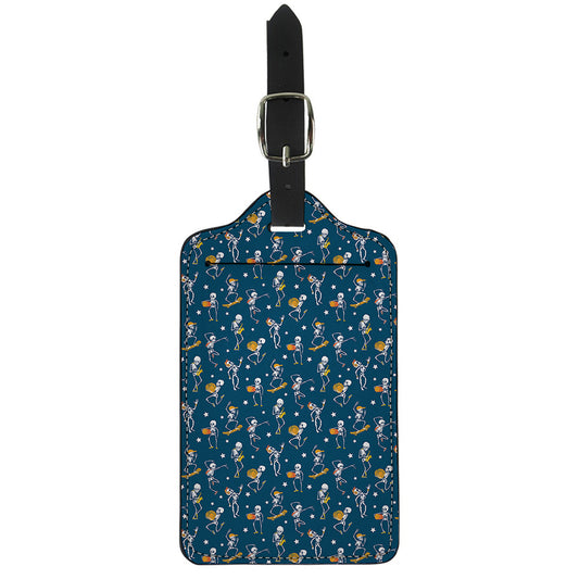 Funny Skeleton Party Pattern Print Luggage Tag