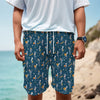 Funny Skeleton Party Pattern Print Men's Cargo Shorts