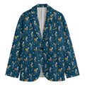 Funny Skeleton Party Pattern Print Men's Cotton Blazer