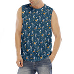 Funny Skeleton Party Pattern Print Men's Fitness Tank Top