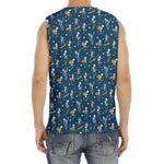 Funny Skeleton Party Pattern Print Men's Fitness Tank Top