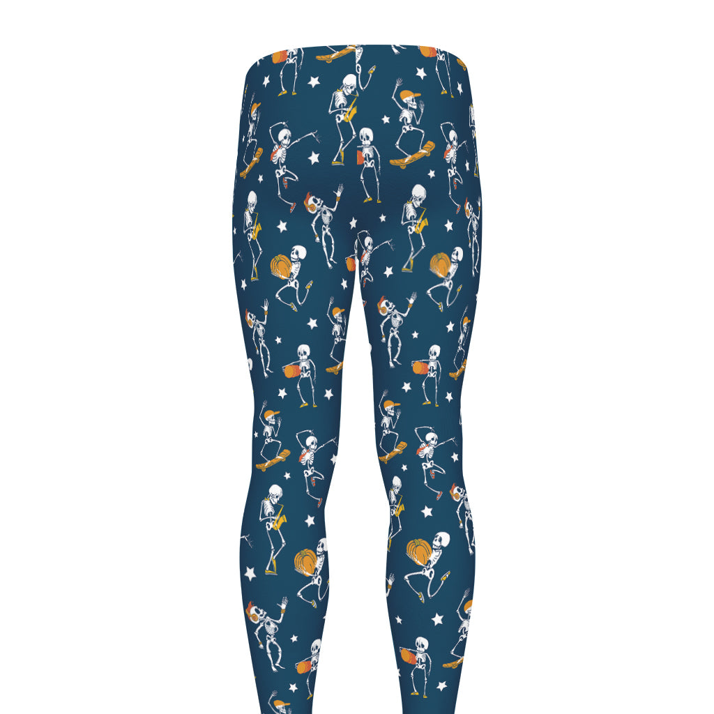 Funny Skeleton Party Pattern Print Men's leggings
