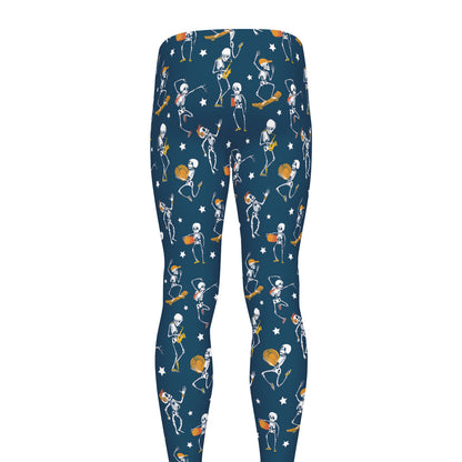 Funny Skeleton Party Pattern Print Men's leggings