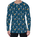 Funny Skeleton Party Pattern Print Men's Long Sleeve T-Shirt