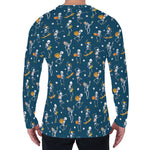 Funny Skeleton Party Pattern Print Men's Long Sleeve T-Shirt