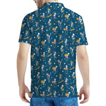 Funny Skeleton Party Pattern Print Men's Polo Shirt
