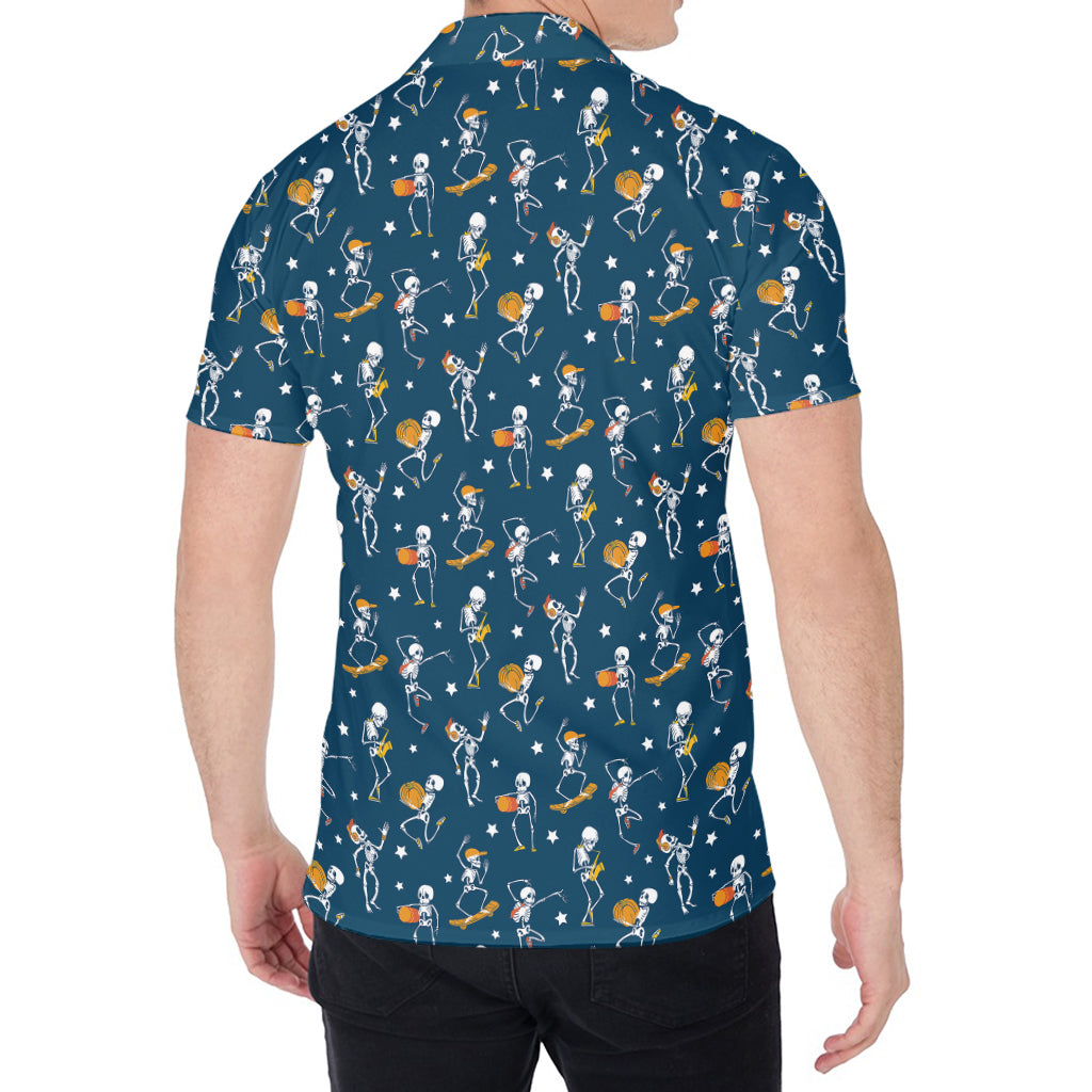Funny Skeleton Party Pattern Print Men's Shirt