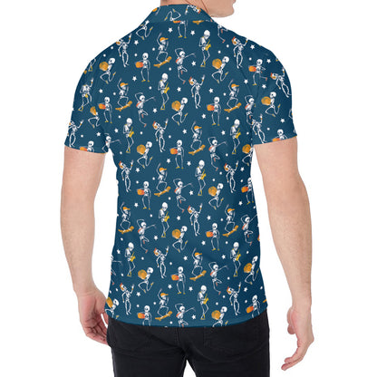 Funny Skeleton Party Pattern Print Men's Shirt