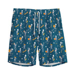 Funny Skeleton Party Pattern Print Men's Sports Shorts