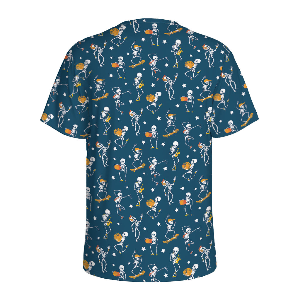 Funny Skeleton Party Pattern Print Men's Sports T-Shirt