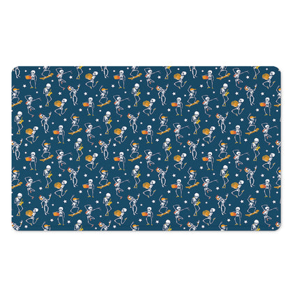 Funny Skeleton Party Pattern Print Polyester Doormat