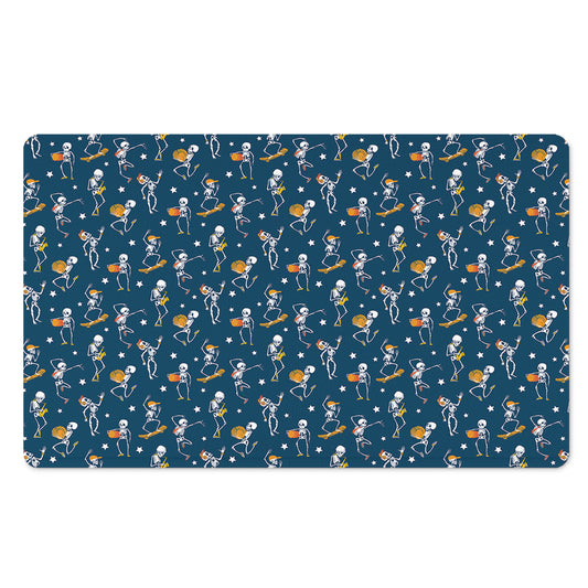 Funny Skeleton Party Pattern Print Polyester Doormat